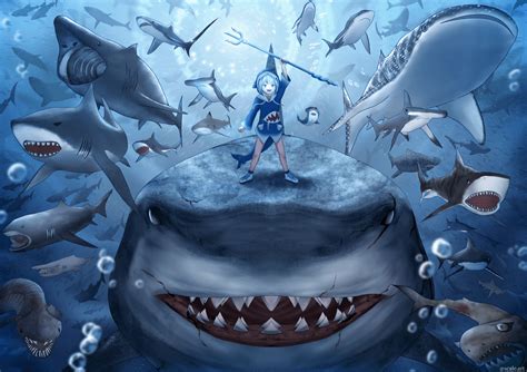 mollyredwolf gura|Gawr Gura from Hololive by MollyRedWolf (PG.